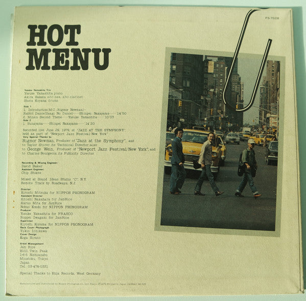 Master Release: Hot Menu by Yosuke Yamashita Trio