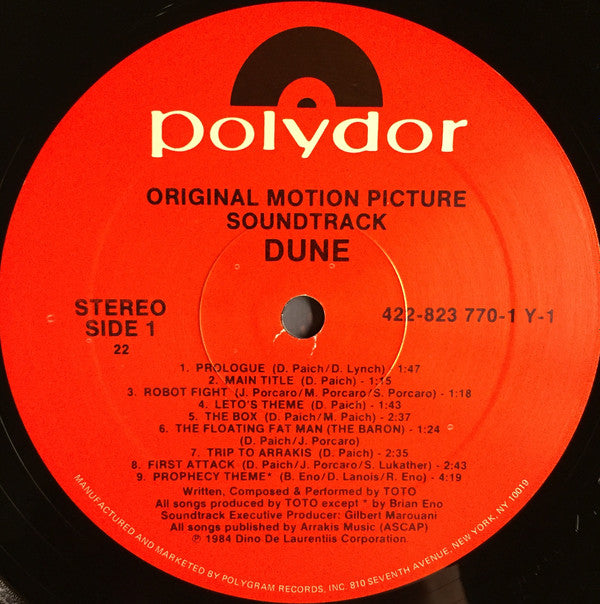 Release: Dune (Original Soundtrack Recording)-Vinyl-US-1984-823 770-1, 422-823 770-1 Y-1-10627088