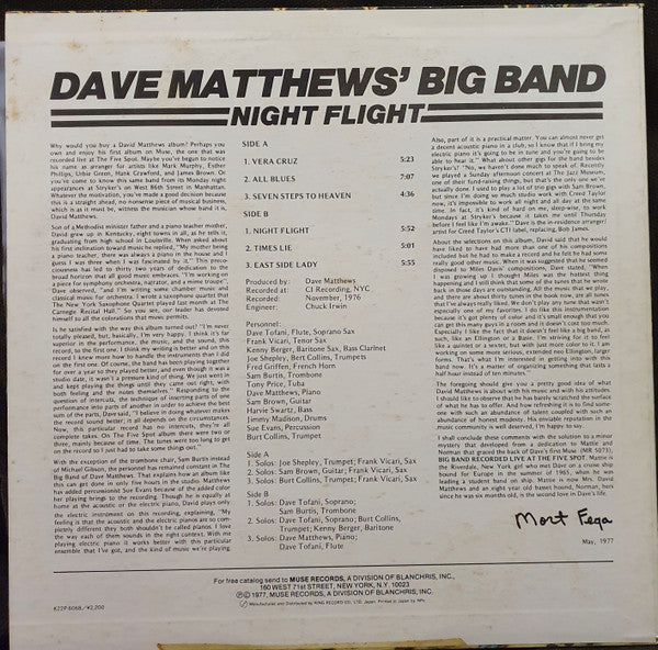 Master Release: Night Flight by Dave Matthews' Big Band