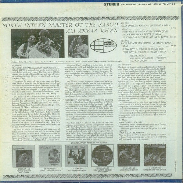 Master Release: North Indian Master Of The Sarod by Ali Akbar Khan