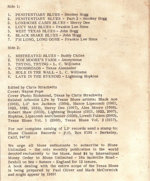 Texas Blues - The Early '50s