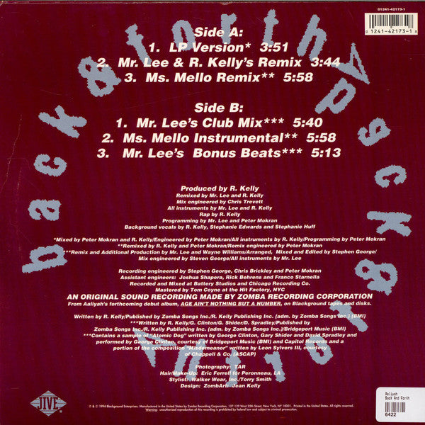 Release: Back & Forth-Vinyl-US-1994-01241-42173-1-1172647