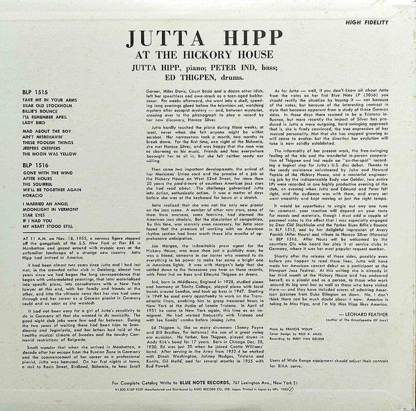 Release: At The Hickory House Volume 2-Vinyl-Japan-1983-K18P 9229, BLP 1516-6823290