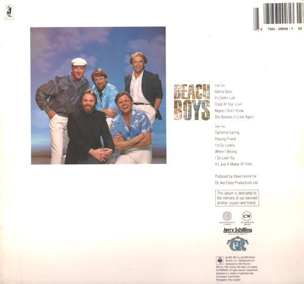 Release: The Beach Boys-Vinyl-US-1985-BFZ 39946-2723992