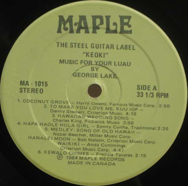 Keoki, Music For Your Luau