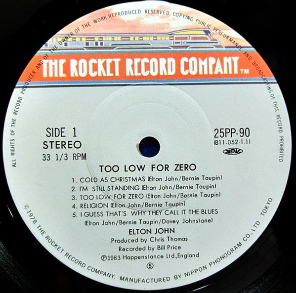 Release: Too Low For Zero-Vinyl-Japan-1983-25PP-90-5969094