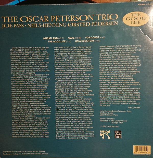 Release: The Good Life-Vinyl-US-1991-OJC-627, 2308-241-6362154