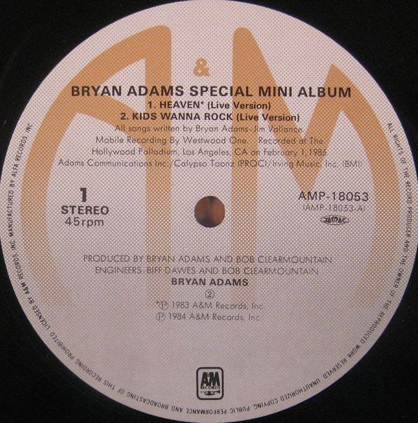 Bryan Adams Special Mini Album
