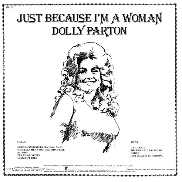 Master Release: Just Because I'm A Woman by Dolly Parton