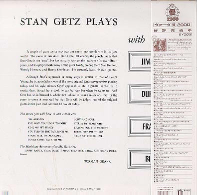 Release: Stan Getz Plays-Vinyl-Japan-1986-20MJ 0075-7695851