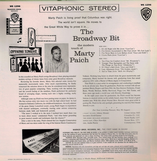 The Modern Touch Of Marty Paich - The Broadway Bit