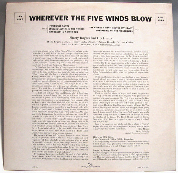 Release: Wherever The Five Winds Blow-Vinyl-US-1957-LPM-1326, LPM 1326-2849078