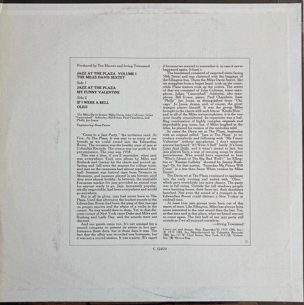 Release: Jazz At The Plaza Vol. 1-Vinyl-US-1973-C 32470-3829781