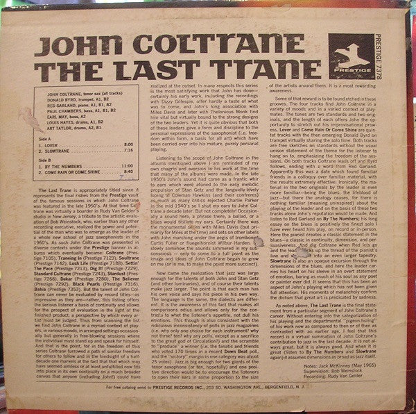 Release: The Last Trane-Vinyl-US-1965-PR 7378, 7378, PRST 7378-4810509