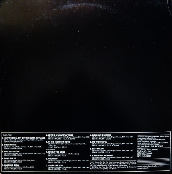 Release: Time Peace: The Rascals' Greatest Hits-Vinyl-US-1975-SD 8190-4117913