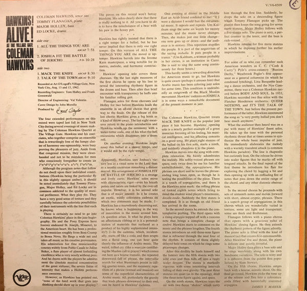 Release: Hawkins! Alive! At The Village Gate-Vinyl-US-1963-V6-8509-2360405