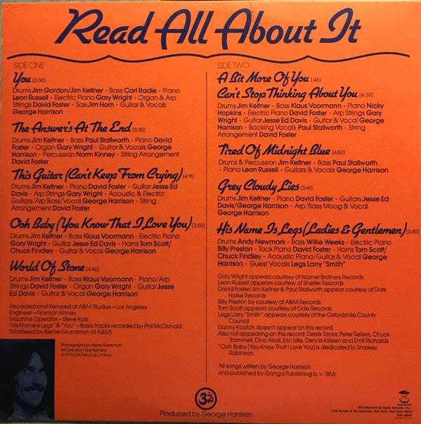 Release: Extra Texture (Read All About It)-Vinyl-US-1975-SW-3420-8903949