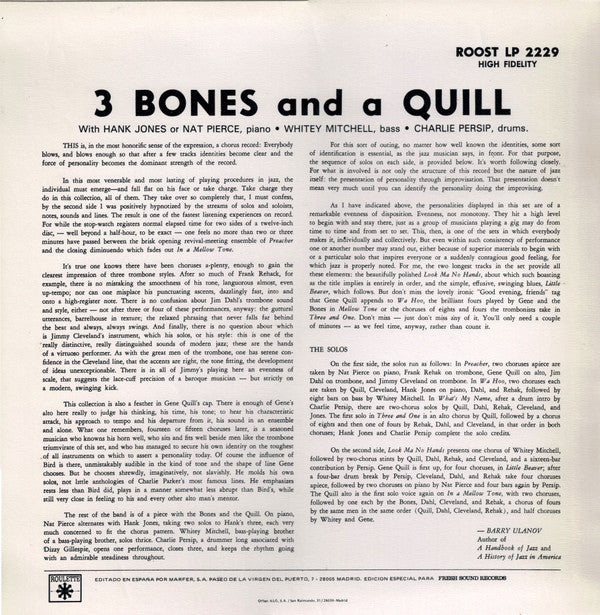 Release: 3 Bones And A Quill-Vinyl-Spain-1985-LP-2229, LP-2229-6508111
