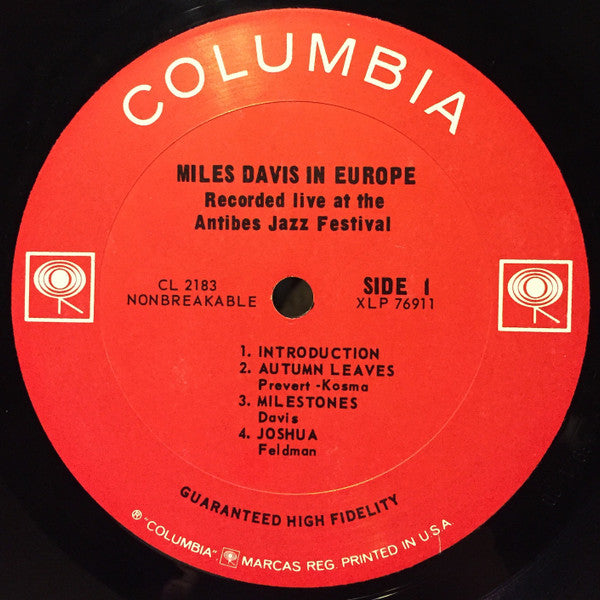 Release: Miles Davis In Europe-Vinyl-US-1964-CL 2183-2251033