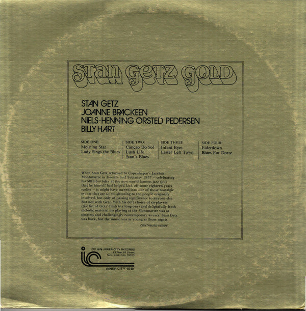 Stan Getz Gold  ..." Happy 50th Stan" - A Celebration, Live At Montmartre