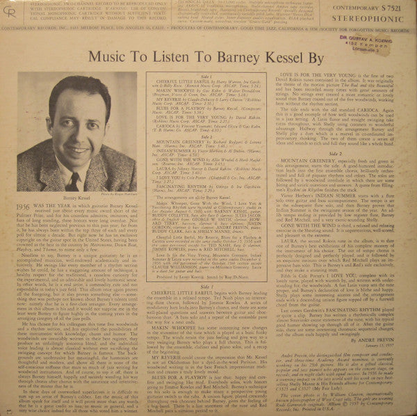Release: Music To Listen To Barney Kessel By-Vinyl-US-1969-S7521-9925927