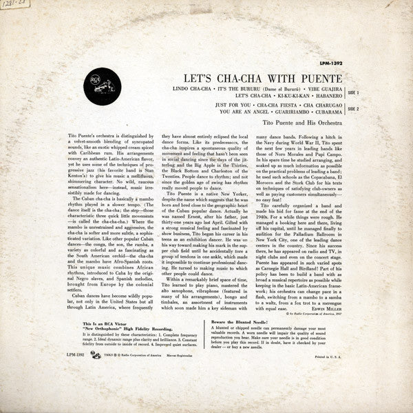 Master Release: Let's Cha Cha With Tito Puente And His Orchestra by Tito Puente And His Orchestra