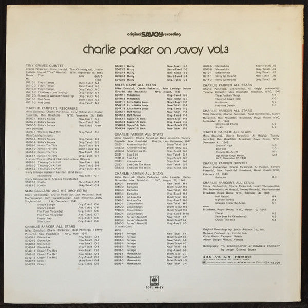 Charlie Parker On Savoy Vol. 3
