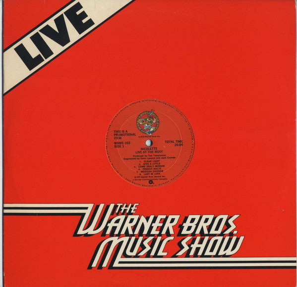 Master Release: Live At The Roxy by Nicolette Larson