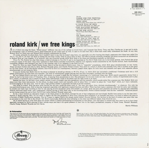 Release: We Free Kings-Vinyl-US-1986-826 455-1-2774596