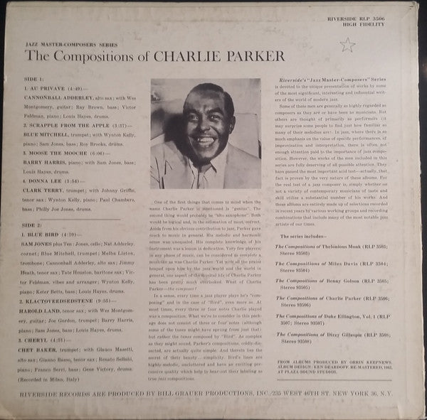 Release: The Compositions of Charlie Parker-Vinyl-US-1962-RLP 3506-7891774