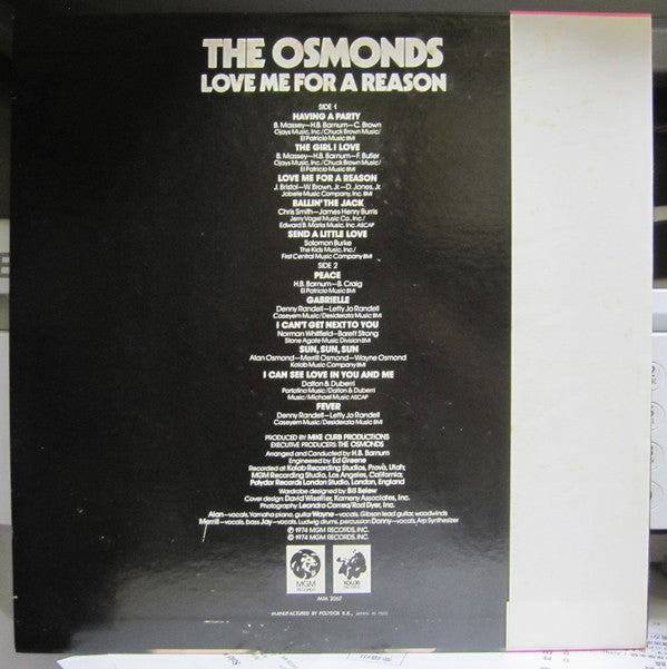 Master Release: Love Me For A Reason by The Osmonds