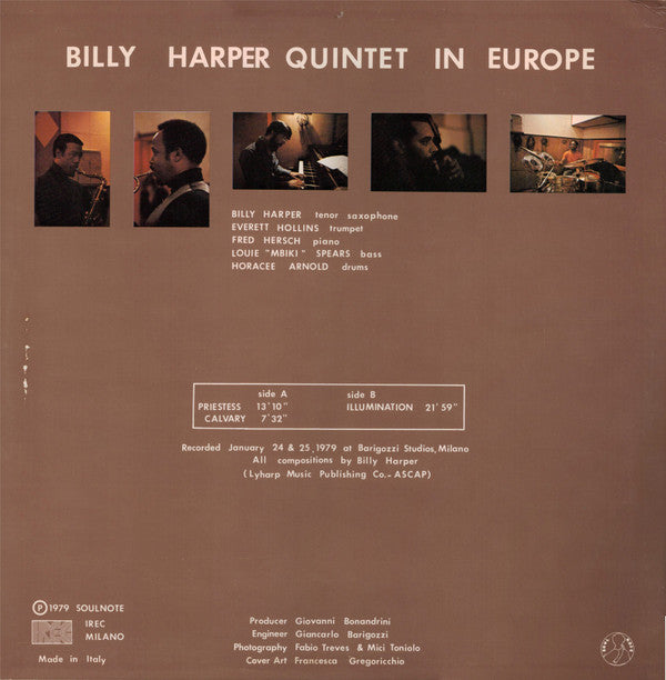 Master Release: In Europe by Billy Harper Quintet