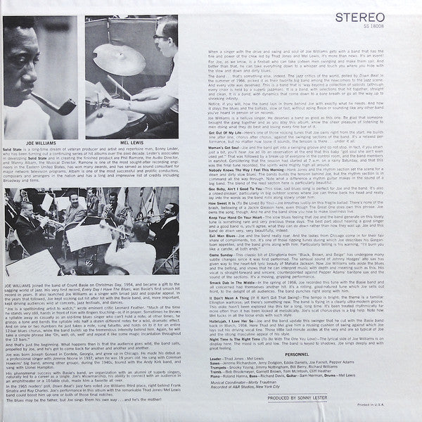 Presenting Joe Williams And Thad Jones • Mel Lewis, The Jazz Orchestra