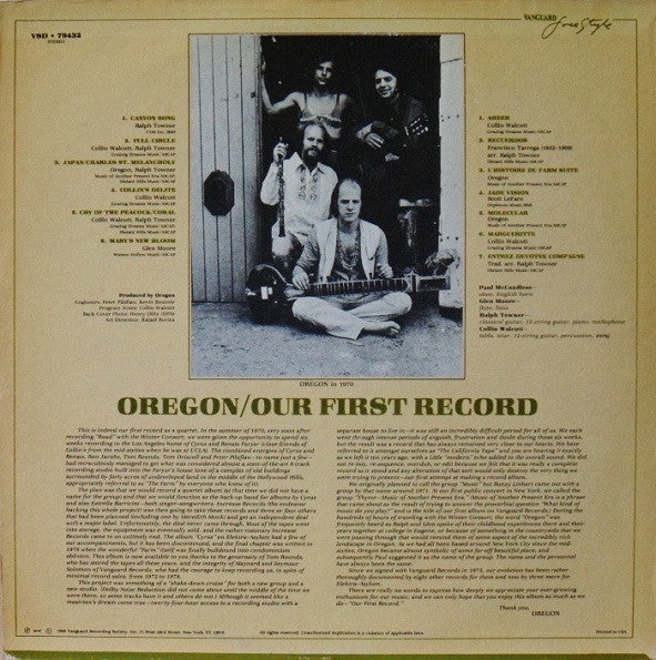 Master Release: Our First Record by Oregon
