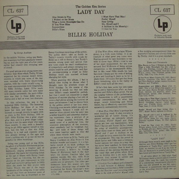 Release: Lady Day-Vinyl-US-None-CL 637-3599726