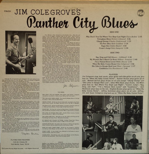 Master Release: Jim Colegrove's Panther City Blues by Jim Colegrove