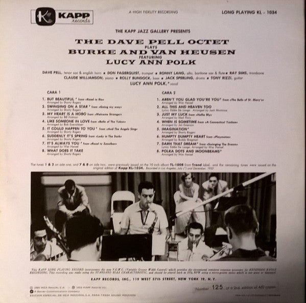 The Dave Pell Octet Plays Burke And Van Heusen