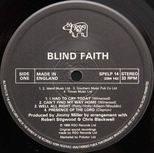 Release: Blind Faith-Vinyl-UK-1983-SPELP 14, SPELP 14, 2394 142-1295625