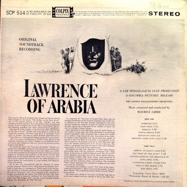 Release: Original Soundtrack Recording:  Lawrence Of Arabia-Vinyl-US-None-SCP 514-2663257