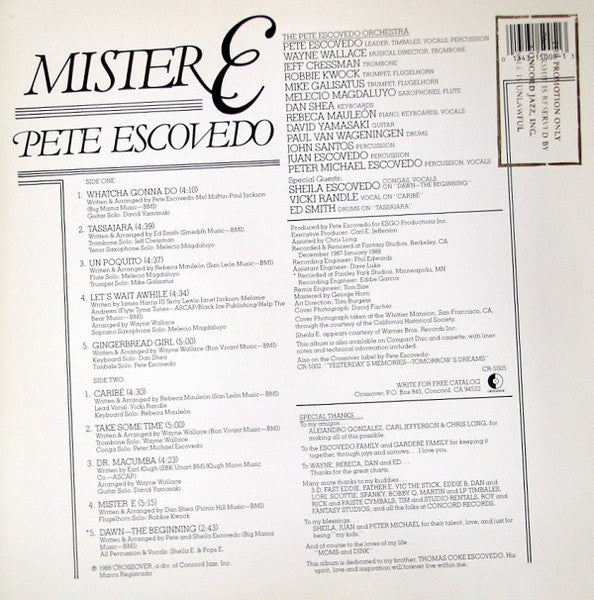 Master Release: Mister E by Pete Escovedo