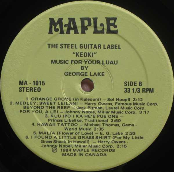 Keoki, Music For Your Luau