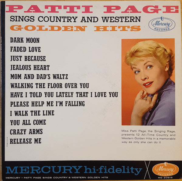 Master Release: Patti Page Sings Country And Western Golden Hits by Patti Page