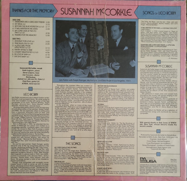 Thanks For The Memory (Songs Of Leo Robin)