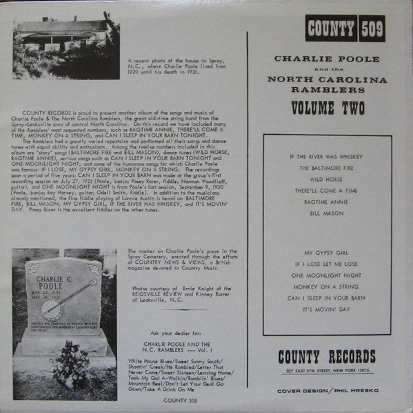 Master Release: Volume Two by Charlie Poole And The North Carolina Ramblers