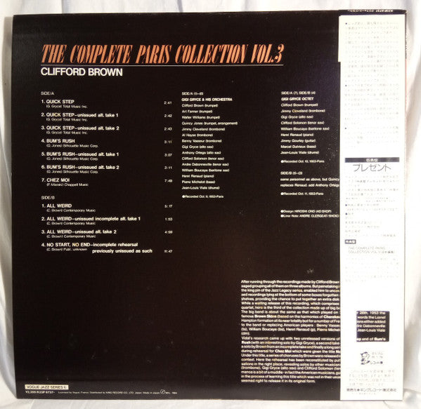 Master Release: The Complete Paris Collection Vol. 3 by Clifford Brown