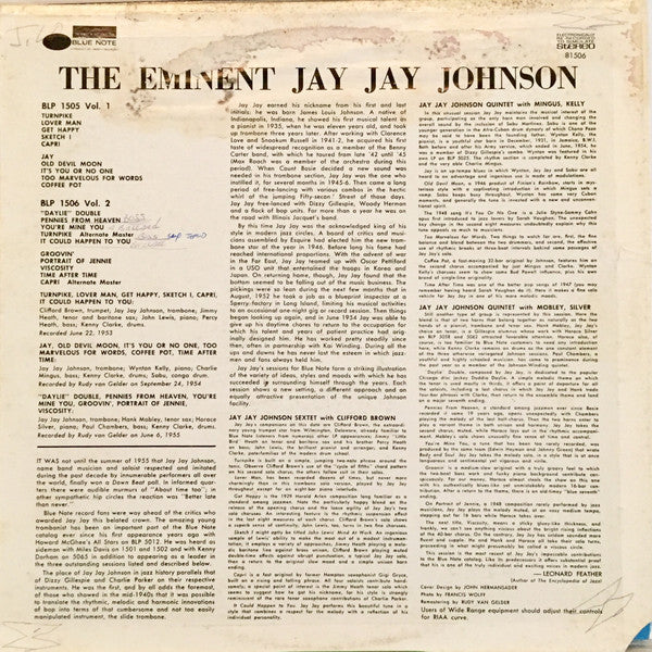 Release: The Eminent Jay Jay Johnson Volume 2-Vinyl-US-None-BST-81506-2132187