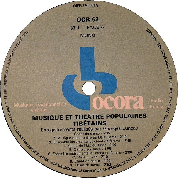 Tibet (Musique Et Théâtre Populaires)