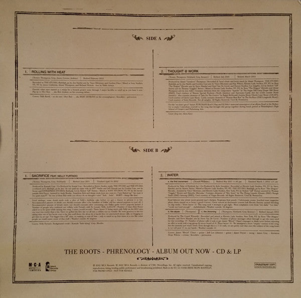 Release: Phrenology Album Sampler-Vinyl-Europe-2002-ROOTS LP 1-1460472