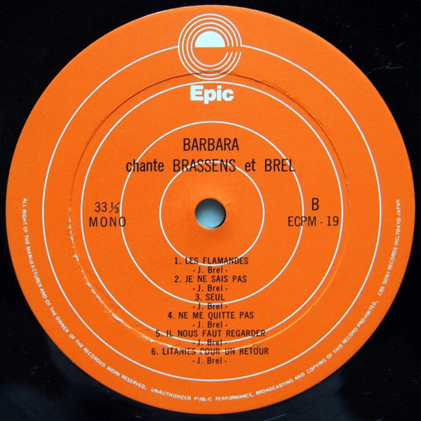 Barbara Chante Brassens Et Brel