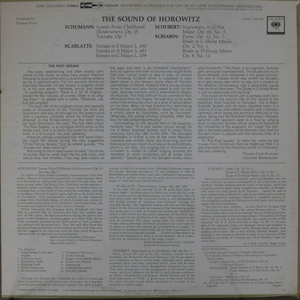 Master Release: The Sound Of Horowitz by Vladimir Horowitz